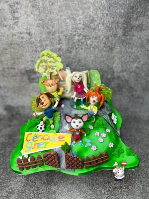 Торты Пряники Минск🌸Татьяна on Instagram: “Тортик для Виктории с её  любимыми героями, весёлая семья Барбоскины🐶🐩🐕😻 ______… | Desserts,  Cake, Birthday cake