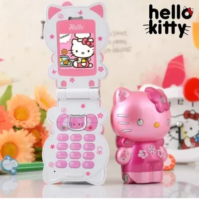Мини-телефон Hello Kitty, телефон-раскладушка с милой девочкой, Sim-картой  и mp3-плеером | AliExpress
