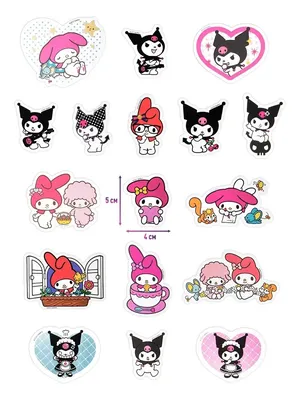 Наклейки Hello Kitty Куроми аниме на телефон карту 100 штук Стикит 39699944  купить в интернет-магазине Wildberries