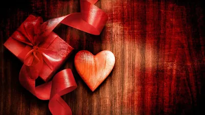 Скачать обои Открытка, День Святого Валентина, два сердца в гнезде, красные  розы на рабочий стол из раздела картинок День Святого Валентина