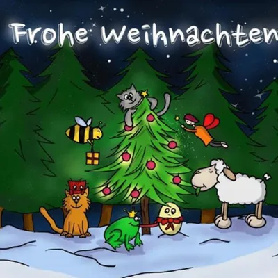 Картинка с католическим Рождеством на немецком языке (скачать бесплатно)