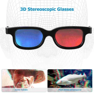 Купить 3D анаглифные бескаркасные очки без оправы для кинотеатра 3D игр  (красный, синий) по низкой цене с доставкой
