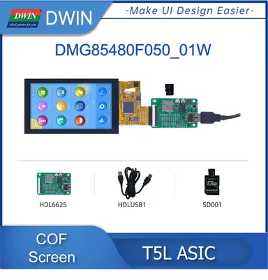 Dwin Ultra-thin 5 Inch Tft Lcd Module Connect With Arduino 480*854 Pixel  Smart Display Touch Screen With Io, Uart, Can, Ad - Lcd Modules - AliExpress