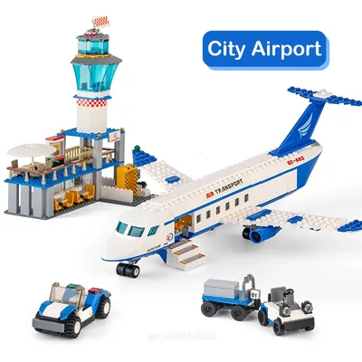 Городской Аэропорт, аэробус, самолет, самолет, авиационная модель,  строительные блоки, пассажирские фигурки, технические блоки, игрушки для  детей | AliExpress