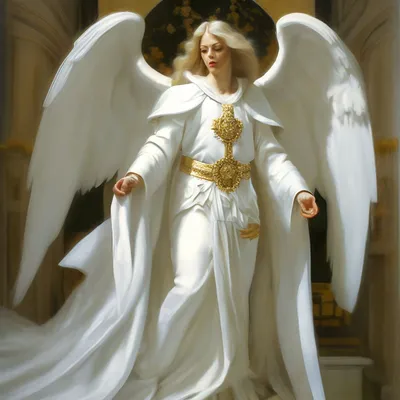 Икона \"Белый ангел. Воскресение. Сербия 13 век\" в окладе с серебрением и  камнями