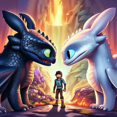 автор - https://xdeaddragonx98. / Беззубик (Toothless) :: Дневная Фурия  (Light Fury) :: Как приручить дракона 3 (How to train your dragon 3, HTTYD  3,) :: How to train your dragon :: DreamWorks ::