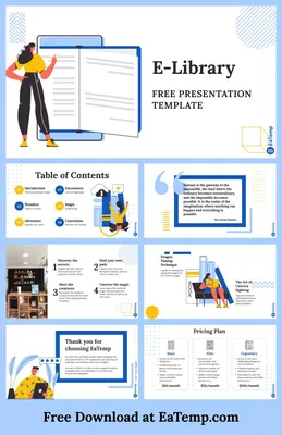Free People in Library PowerPoint Template - Free PowerPoint Templates