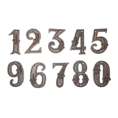 Супер большие ретро цифры 0-9 креативные товары чугунные металлические Цифры  DIY Дом цифры буквы символы | AliExpress