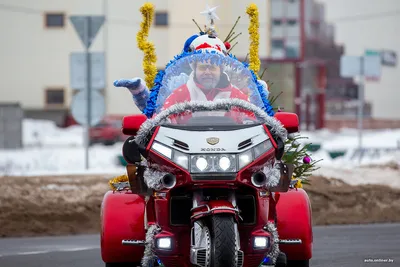 Дед мороз на мотоцикле картинки обои
