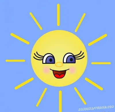Рисунки солнышка с лучиками для детей - 47 фото