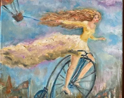 Девушка на велосипеде на поле Стоковое Изображение - изображение  насчитывающей персона, задействовать: 75778717
