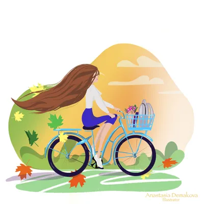Девушка на велосипеде,пейзаж,горы,…» — создано в Шедевруме