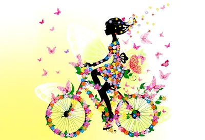Девушка На Велосипеде В Городском Парке На Велосипеде. Счастливая Женщина  На Велосипедах На Открытом Воздухе В Летнее Время, Улыбаясь От Радости Во  Время Активного Отдыха. Смешанная Раса Кавказских Женщина Азиатской Модели.  Фотография,