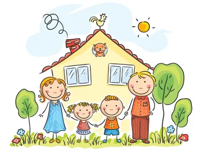 Красочный дом, рисовать детей Иллюстрация вектора - иллюстрации  насчитывающей нарисовано, камин: 41941956