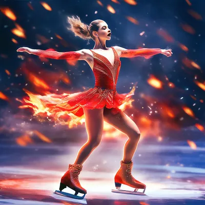 Красивая балерина в огненно-красном …» — создано в Шедевруме