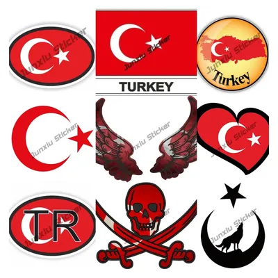 3D cтикеры / 3Д наклейки на телефон флаг, герб Турции. Набор 6шт. МЕГА  ПРИНТ Опт и розница.