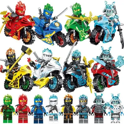 Лего фигурки Ниндзяго на мотоциклах 8 героев / конструктор Ниндзя / игровой  набор ninja - купить с доставкой по выгодным ценам в интернет-магазине OZON  (630259597)