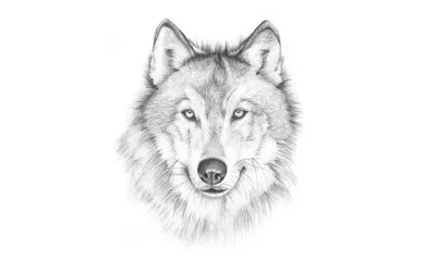 Рисунок голова волка - 81 фото