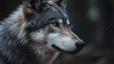 Барельеф (панно) волк (декоративная голова волка алюминий -