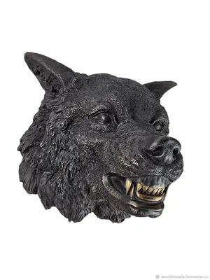 Голова волка (2) из дерева — деревянное изделие в качестве необычного декора