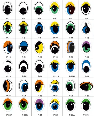 Мультяшные глаза с ресницами - 69 фото