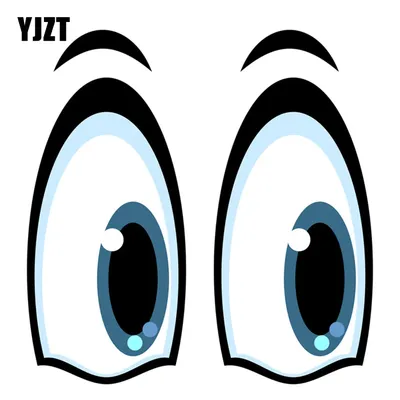 YJZT 15,5 см * 15,7 см Мультяшные забавные глаза животных автомобильные  наклейки Переводные аксессуары из ПВХ 13-0432 | AliExpress