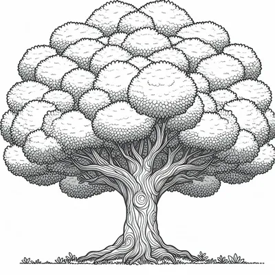 Раскраска - Дерево рябина