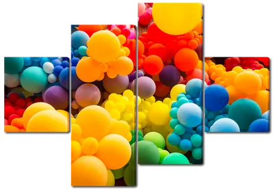 Круг, С Днем рождения (разноцветные шары) - Купить в Краснодаре