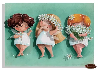 Иллюстрация Три подружки в стиле карикатура | Illustrators.ru