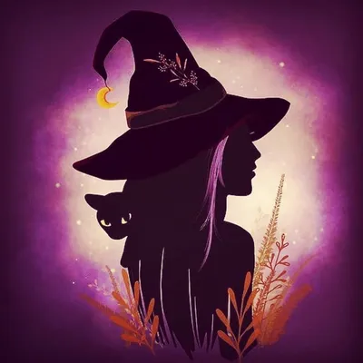 Девочка ведьмочка в стиле 2D на Illustrators.ru