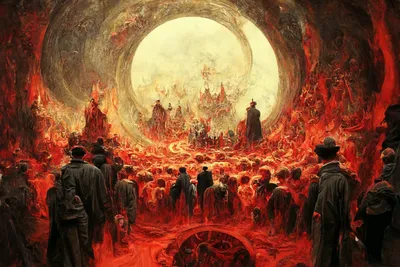 Преисподняя, панорама ада, пейзаж …» — создано в Шедевруме