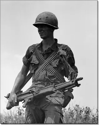 Купить картину Американский солдат во Вьетнаме в Украине | Фото и  репродукция картины на холсте в интернет магазине Макросвит