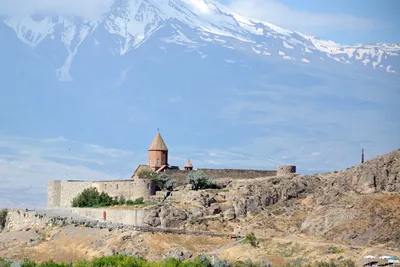 Armenia, Khor Virap monastery, Lesser Ararat near Mount Ararat in Turkey  Wall Art, Canvas Prints, Framed Prints, Wall Peels | Great Big Canvas