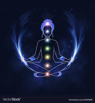 Aura and chakra meditation Royalty Free Vector Image