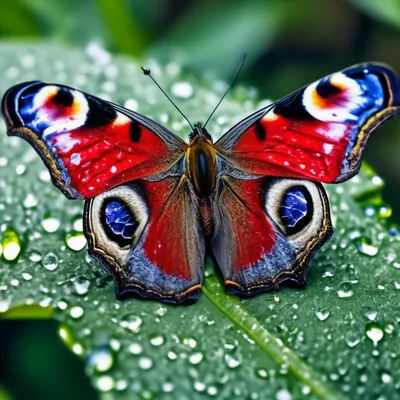 Цветочная поляна, бабочки, павлиний …» — создано в Шедевруме