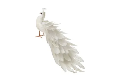 2 шт., декоративные подвески в виде белого павлина | AliExpress