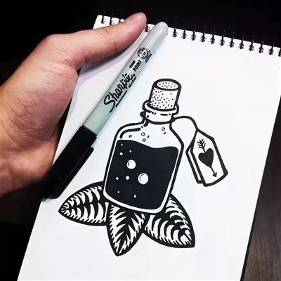 Рисунки черной ручкой для срисовки простые - 51 фото