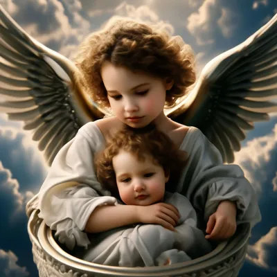 Ангел ребенка. Милый ребенок с крыльями ангела белого перья на синем фоне.  Ребенок купидона дня Святого Валентина. Стоковое Фото - изображение  насчитывающей ребенок, фе: 204115816