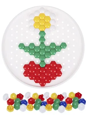 Пластмассовая мозаика для детей, 180 элементов - купить с доставкой по  выгодным ценам в интернет-магазине OZON (753871112)