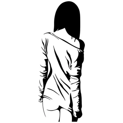 Силуэт девушки со спины рисунок - 69 фото