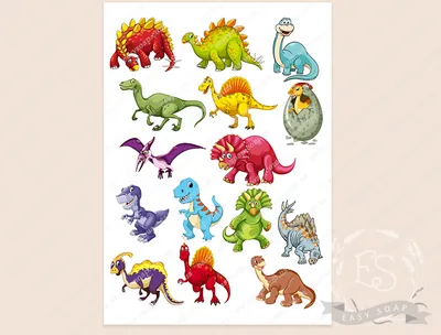 Забавные Динозавры Мультяшный Динозавр Милая Коллекция Динозавров Пальма  Забавные Доисторические Животные Детский Зверь Палеонтолог — стоковая  векторная графика и другие изображения на тему Динозавр - iStock