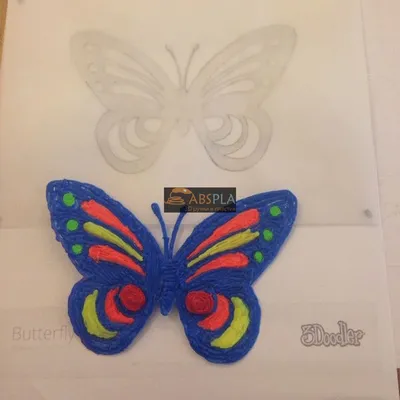 Бабочка 3 - шаблон трафарет для 3Д ручки