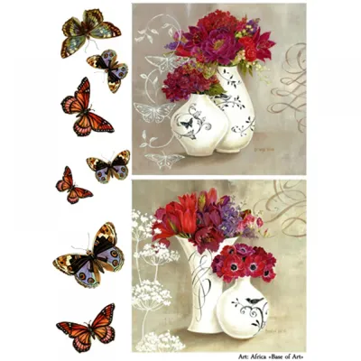 Салфетка для декупажа Бабочка и цветы 7766 (ID#801425753), цена: 6 ₴,  купить на Prom.ua