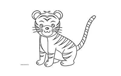 Раскраска тигра | Премиум векторы