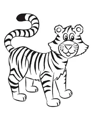 Черно-белый рисунок тигра и тигра. | Премиум векторы