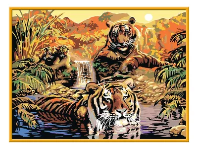 Картина для раскрашивания Белый тигр. Reeves