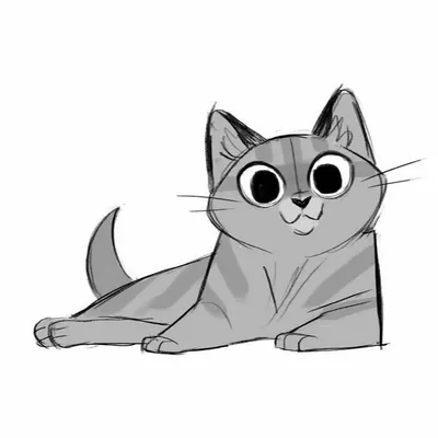 Рисунки для срисовки котики: красивые и легкие | Sketsa, Ilustrasi kartu  ucapan, Ilustrasi