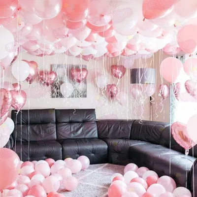 Украшение воздушными шарами комнаты для девушки с доставкой по Москве