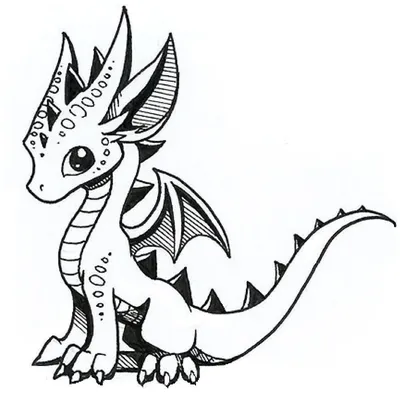 Рисунки драконов для срисовки лёгкие - 96 фото