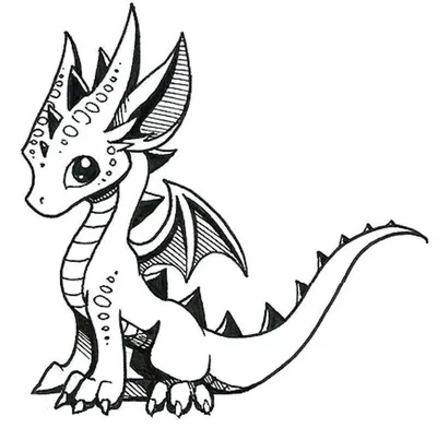 Рисунок дракона для срисовки цветные (33 шт)